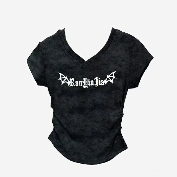 乐天商城 - 半袖tシャツ レディース トップス 半袖 tシャツ カットソー かわいい 夏tシャツ 夏 おしゃれtシャツ 薄手 Vネック カジュアル スリム 英文字 レディース半袖tシャツ 夏トップス おしゃれ 可愛い 可愛いtシャツ 大人 カジュアル SLUD083(3色M-5XL)
