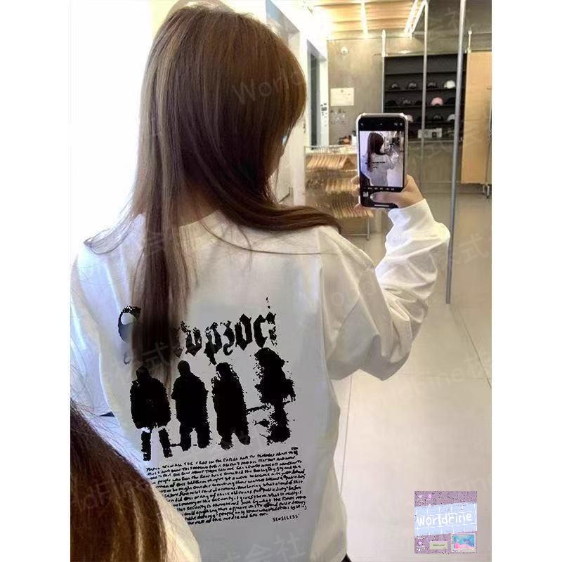 乐天商城 - 長袖 tシャツ レディース ロング Tシャツ 英文字 トップス 秋 春 カットソー カジュアル トップス ゆったり クルーネック 体型カバー カジュアル ゆったり レディース長袖tシャツ レディースロングtシャツ 秋服 春服 おしゃれ カジュアルトップス SLUD109(M-3XL)