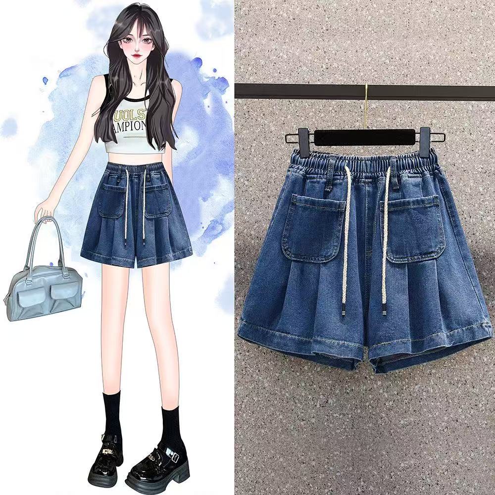 ショートパンツ デニムパンツ ハイウエストショートパンツ レディース ショーパン 柔らかい生地 デニムショートパンツ おしゃれパンツ 大きいサイズ 夏 ゆったり ショートパンツデニム ショートパンツレディース 膝上 五分丈 LPGA056(M-4XL)