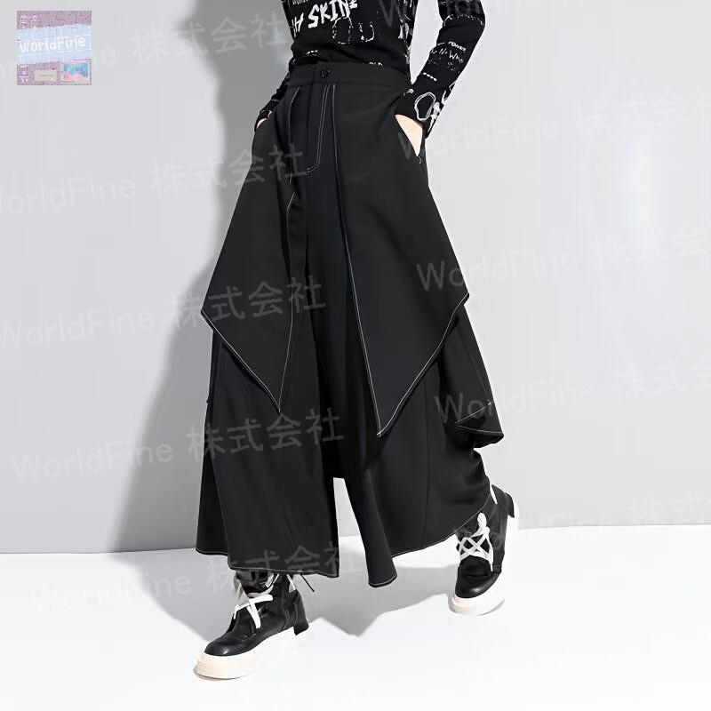 乐天商城 - ワイドパンツ レディース 重ね着風 春 秋 大きいサイズ シンプル ウエストゴム イージーパンツ ポケット付き カジュアルパンツ ロング ボトムス 大きいサイズ ゆったり LPGA085(S-6XL)