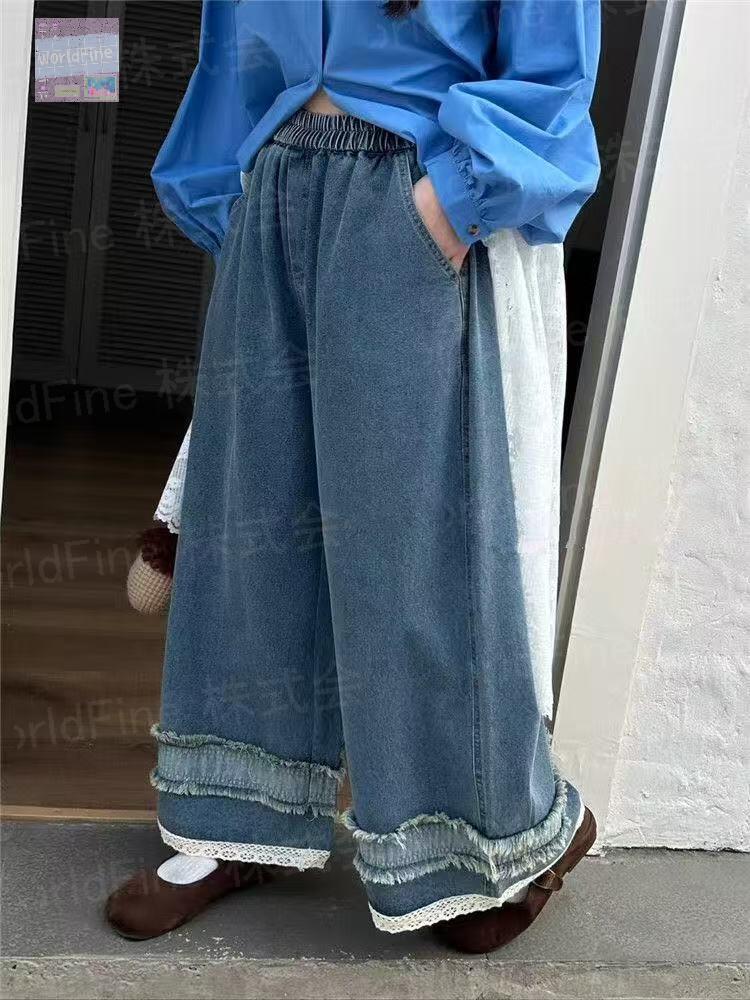 ジーンズデニムパンツワイドパンツ薄...