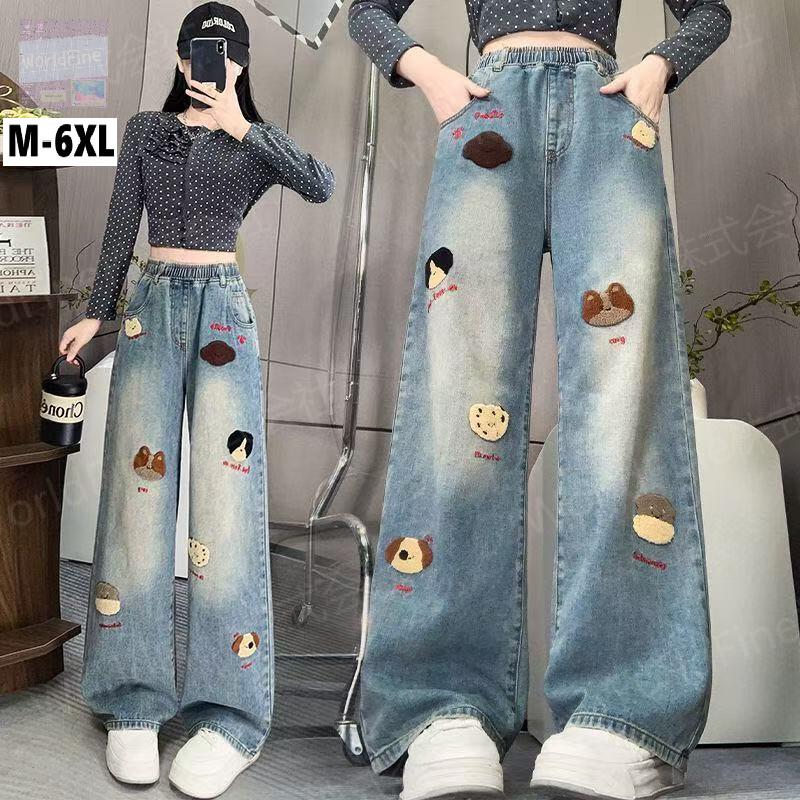 乐天商城 - デニム パンツ レディース 可愛い デニムパンツ ワイドジーンズ ジーンズ ジーパン 大きいサイズ フェミニン 春夏 20代 30代 40代 50代 ワイドパンツ バギーパンツ ウエストゴム ゆるカワ ガーリー 可愛いパンツ 体型カバー ゆったり カジュアル 大人可愛い LPHA003(M-6XL)