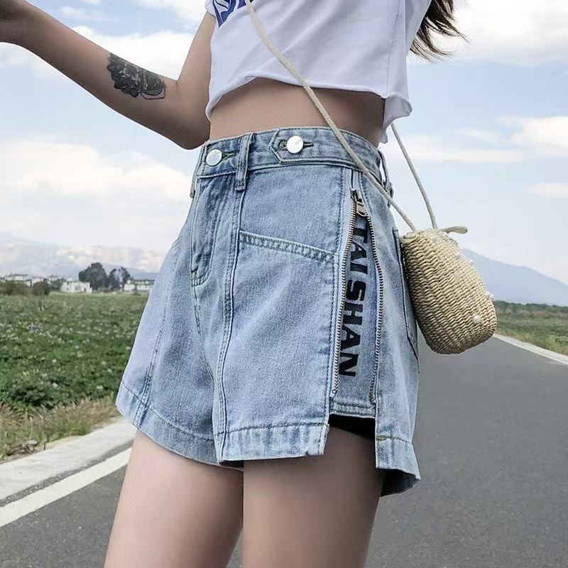 ショートパンツ デニムパンツ ハイウエストショートパンツ レディース ショーパン デニムショートパンツ おしゃれパンツ 夏 ゆったり ショートパンツデニム ショートパンツレディース 膝上 三分丈 SLTD065(2色S-2XL)