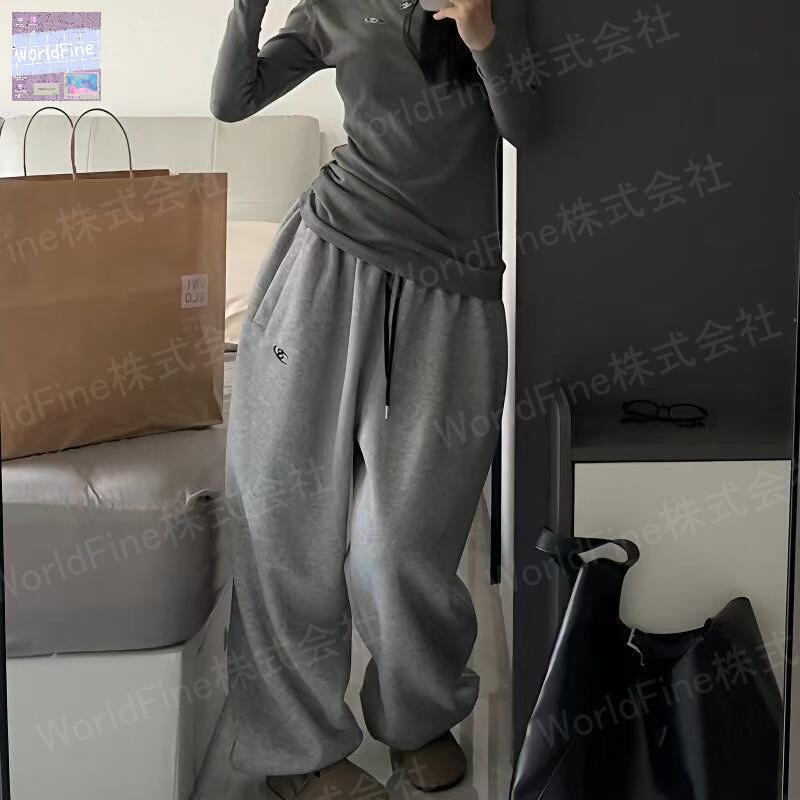 乐天商城 - レディース ワイドパンツ カジュアルパンツ ワイドスウェットパンツ 裏起毛 厚手 秋冬 ゆったり ズボン スポーツウエア 裏起毛スウェットパンツ スウェットパンツ レディースワイドパンツ 無地 シンプル 大人 おしゃれ かわいい カジュアルパンツ 暖か SLTD077(3色S-2XL)