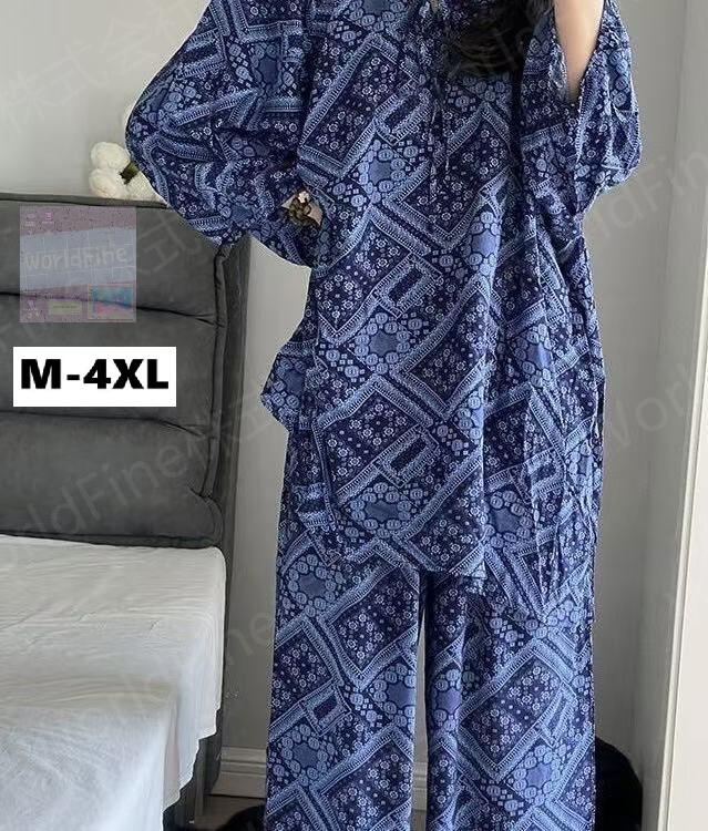 セットアップ レディース 上下セット ルームウエア 部屋着 寝巻き 大きいサイズ 春夏 秋 20代 30代 40代 50代 総柄 エスニック柄 ワイドパンツ ロングパンツ 個性的 モード系 きれいめ 大人可愛い 体型カバー 普段着 旅行 お洒落 LSHA004(M-4XL)
