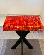 【1点もの】家具テーブル一枚板天然木木栃栃の木インテリアオシャレ木目人気コンソールredレッド赤スタイリッシュビジネス
