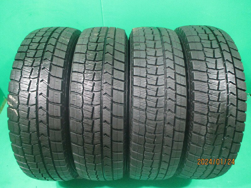 【中古】◆DUNLOP　WM02◆ 185/70R14 88Q 8.5分山 2019年製 4本 スタッドレス 【秋田発 送料無料】 　　　　ダンロップ　WM02　14インチ 中古タイヤ AKT-A0060