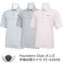 シャツ ポロシャツ Tシャツ スポーツ ファウンダースクラブ 重ね着にも相性のよいバイアスチェック メンズ半袖台襟シャツ FC-4264S 【IR】