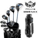 アウトレット品(わけあり 展示 撮影) 初心者 WE X-03 メンズゴルフクラブセット X-03 ブラックバッグ付き 右利き用 フレックスR