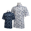 シャツ ポロシャツ Tシャツ スポーツ ファウンダースクラブ メンズ トロピカルなイメージの ヤシ柄 半袖 ボタンダウン シャツ FC-4389S 【IR】