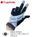 グローブ 手袋 メンズ スポーツ ERGO FORCE フルフィンガー男女兼用ゴルフグローブ ブラック 左手用 EGO-1902 【IR】
