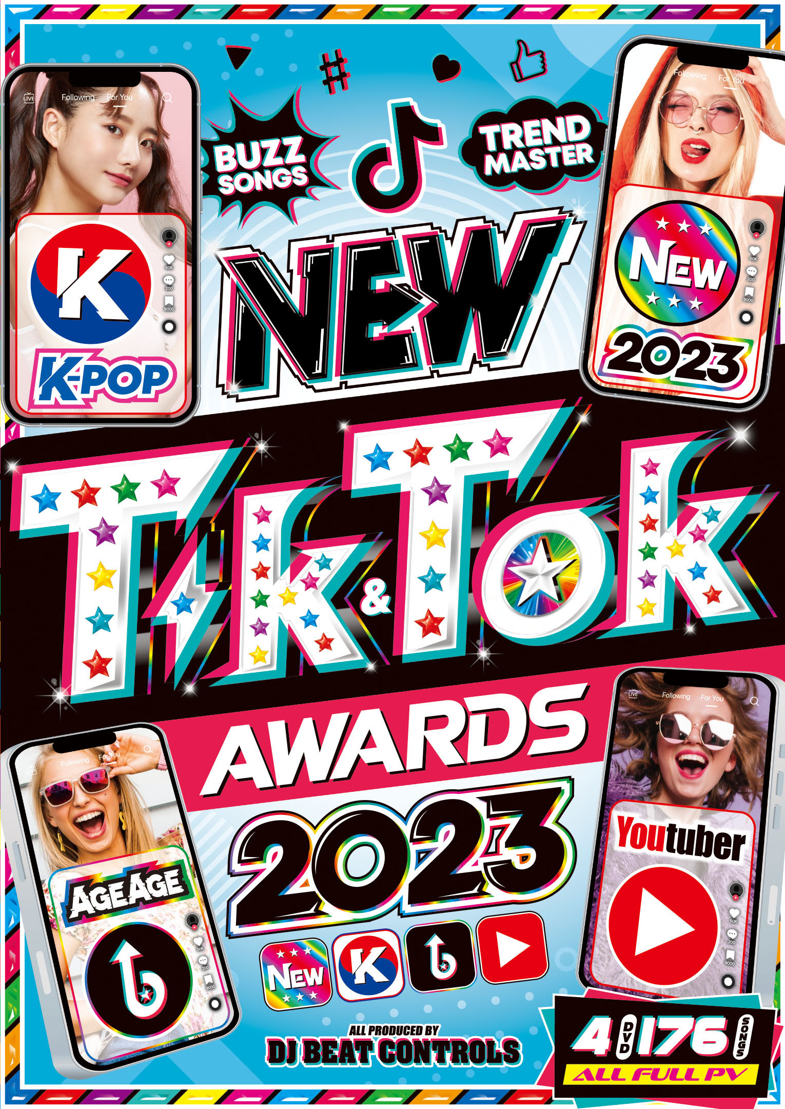 楽天World Import Shop【洋楽DVD】 DJ Beat Controls / New Tik＆Tok Award 2023 【2023年2月発売】Mix DVD 4枚組 全176曲フルムービー