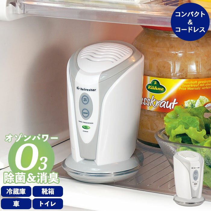 消臭 除菌 オゾンパワー リフレッシャー ミニ オゾン コードレス 電池式 冷蔵庫 玄関 下駄箱 車 トイレ ペット 臭い におい 匂い コンパクト 靴箱 おすすめ