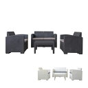 【楽天スーパーSALE10%OFF】ガーデンリビング 4点セット ソファ ソファー テーブル バルコニー テラス プラスチック 軽量 ビーチ リゾート ホテル ...