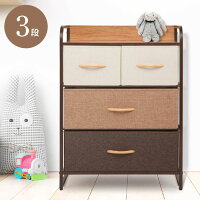 チェスト 3段 幅58 布 おしゃれ ファブリック 天然木 木目 スチール 北欧 収納 引き出し 幅58cm 奥行29cm 高さ78.5cm 布 収納BOX 収納ケース チェスト 3段 布製 ランドリー バスケット ボックス 収納ラック 小物収納 衣装収納