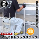 【値下げSALE】トラック用荷台はしご 2段 ワイド 2台組 アルミ製 荷台 ステップ 昇降 台 トラックステッパー 手すり付き 手すり 片手すり 昇降台 ハシ...