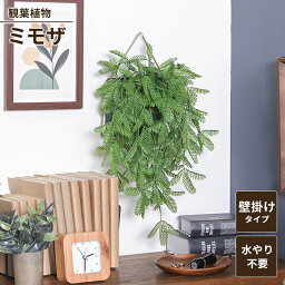 【値下げSALE】観葉植物 壁掛け 吊り下げ ミモザ フェイクグリーン ハンギング 壁飾り 雑貨 インテリアガーデン お手入れ不要 おしゃれ