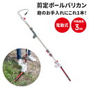 電動 植木バリカン コンセント式 高枝切り バリカン 1.67〜3m 3段式 無段階伸縮 剪定 庭木 生垣 草刈り 農業 園芸