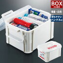 箱 はこ ケース ボックス 薬 くすり BOX 防災箱 救急箱 薬箱 ※箱のみ 薬入れ 救急ボックス ケガ 応急手当 包帯 絆創膏 常備薬 収納 大容量 プラスチック コンパクト 持ち運び 軽量 部活動 防災 災害 怪我 衛生 工具