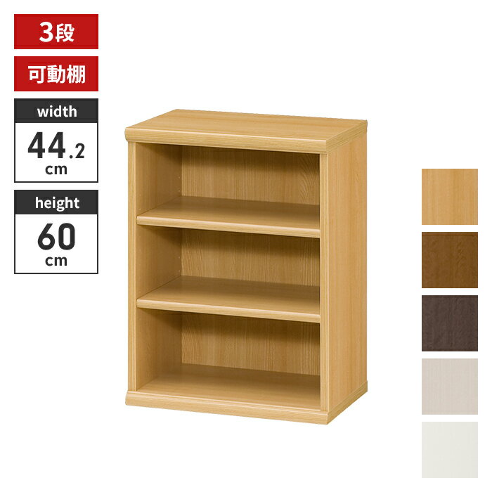 【楽天スーパーSALE10%OFF】本棚 3段 ブックシェルフ 幅43 高さ60 収納棚 フリーラック 多目的ラック 漫画 コミック 本収納 小物置き ディスプレイ