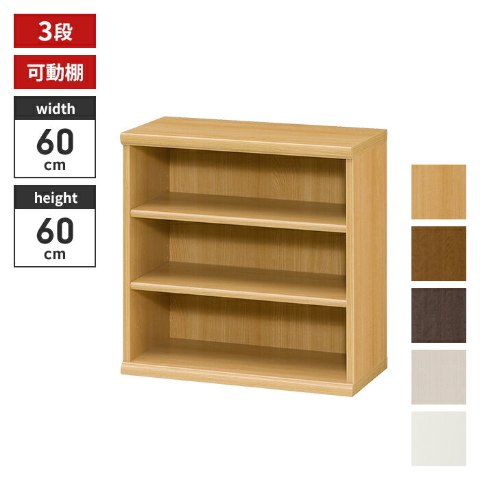 【楽天スーパーSALE10%OFF】本棚 3段 ブックシェルフ 幅60 高さ60 収納棚 フリーラック 多目的ラック 漫画 コミック 本収納 小物置き ディスプレイ