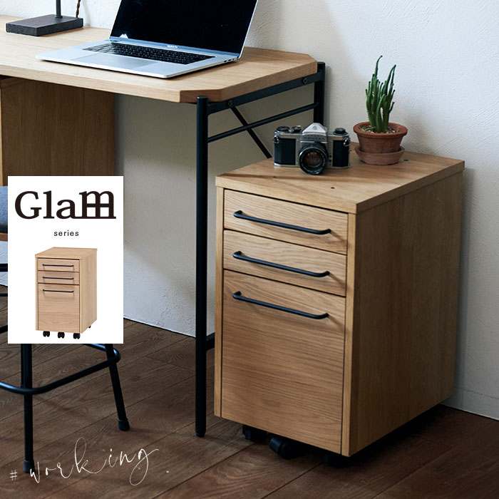 【ポイント5倍 11/21 10:00-12/05 09:59】ワゴン デスクワゴン 収納 デスク 幅31 高さ56 ナチュラル サイドチェスト 木製 サイドワゴン デスクチェスト キャスター付