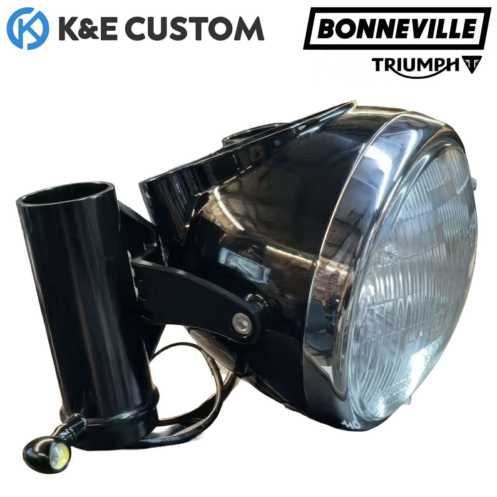 K&E CUSTOM クラシックスタイル ヘッドライトメーター一体化キット METER-INTEGRATED HEADLIGHT KIT for Ttriumph Bonneville Bobber/Speedmaster
