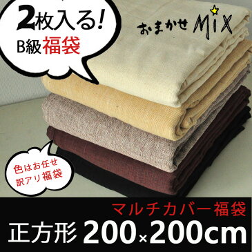 マルチカバー 他商品との同梱不可 B級福袋 インド綿 わけあり 福袋 200×200cmサイズ2枚セット こたつ 上掛け こたつカバー ソファーカバー ソファカバー テーブルクロス ベッドカバー ベットカバー アジアン 布 生地 詰め込み福袋