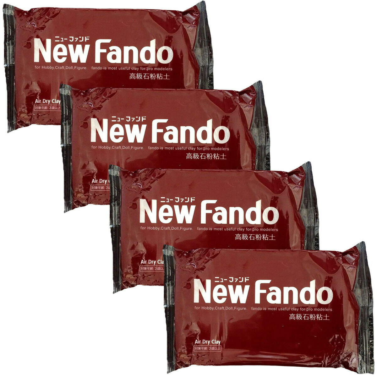 高級石粉粘土 ニューファンド 350g×4個セット ボークス New Fando 送料無料