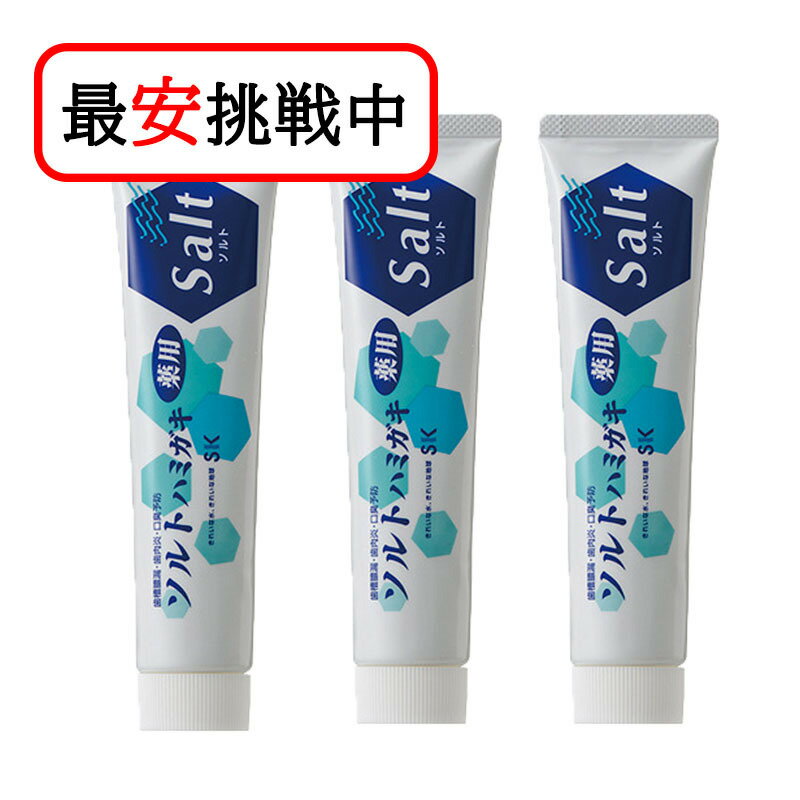 薬用ソルトハミガキ 140g 3本セット 無添加 歯磨き粉 医薬部外品 虫歯予防 エスケー石鹼