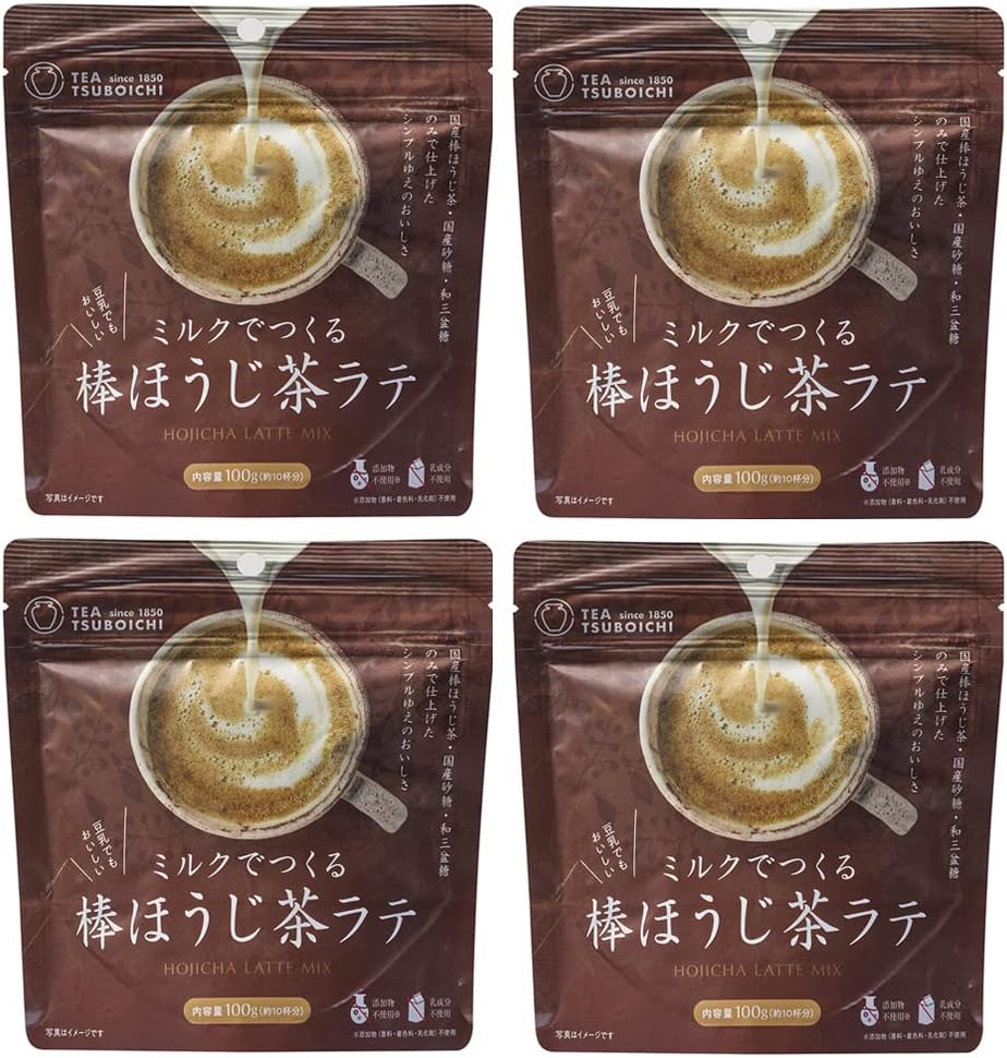 つぼ市製茶本舗 ミルクでつくる棒ほうじ茶ラテ 100g×4袋セット 堺 添加物不使用 送料無料