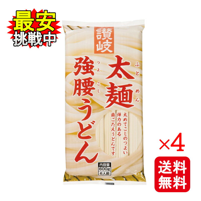 Rakuten - さぬきシセイ 讃岐太麺強腰うどん 600g 4袋セット 乾麺 さぬきうどん