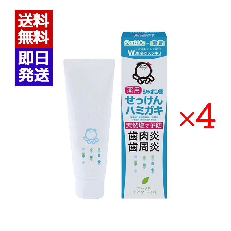 シャボン玉 薬用 せっけんハミガキ 80g 4個セット シャボン玉石けん 歯磨き粉 ミント