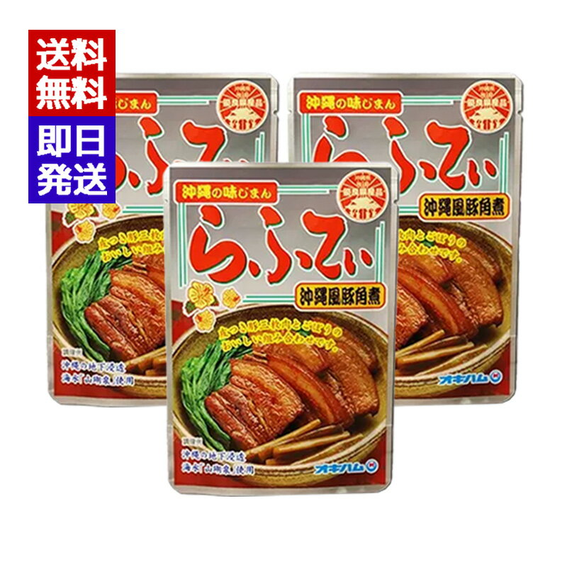 オキハム らふてぃ ごぼう入り 165g 3袋セット 沖縄風豚角煮 おつまみ 豚肉 沖縄料理