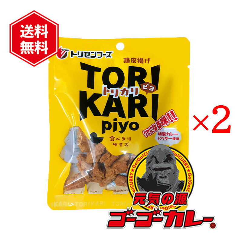 鶏皮おつまみ TORIKARIpiyo ゴーゴーカレー味 2袋 セット 鶏皮揚げ 鶏皮チップス とり皮 カリカリ 鶏皮せんべい