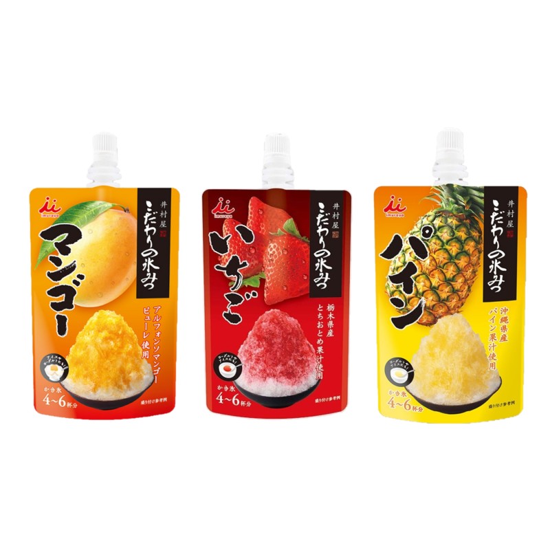 井村屋 こだわりの氷みつ 3種セット ( いちご ・ パイン ・ マンゴー ) 各150g かき氷シロップ...