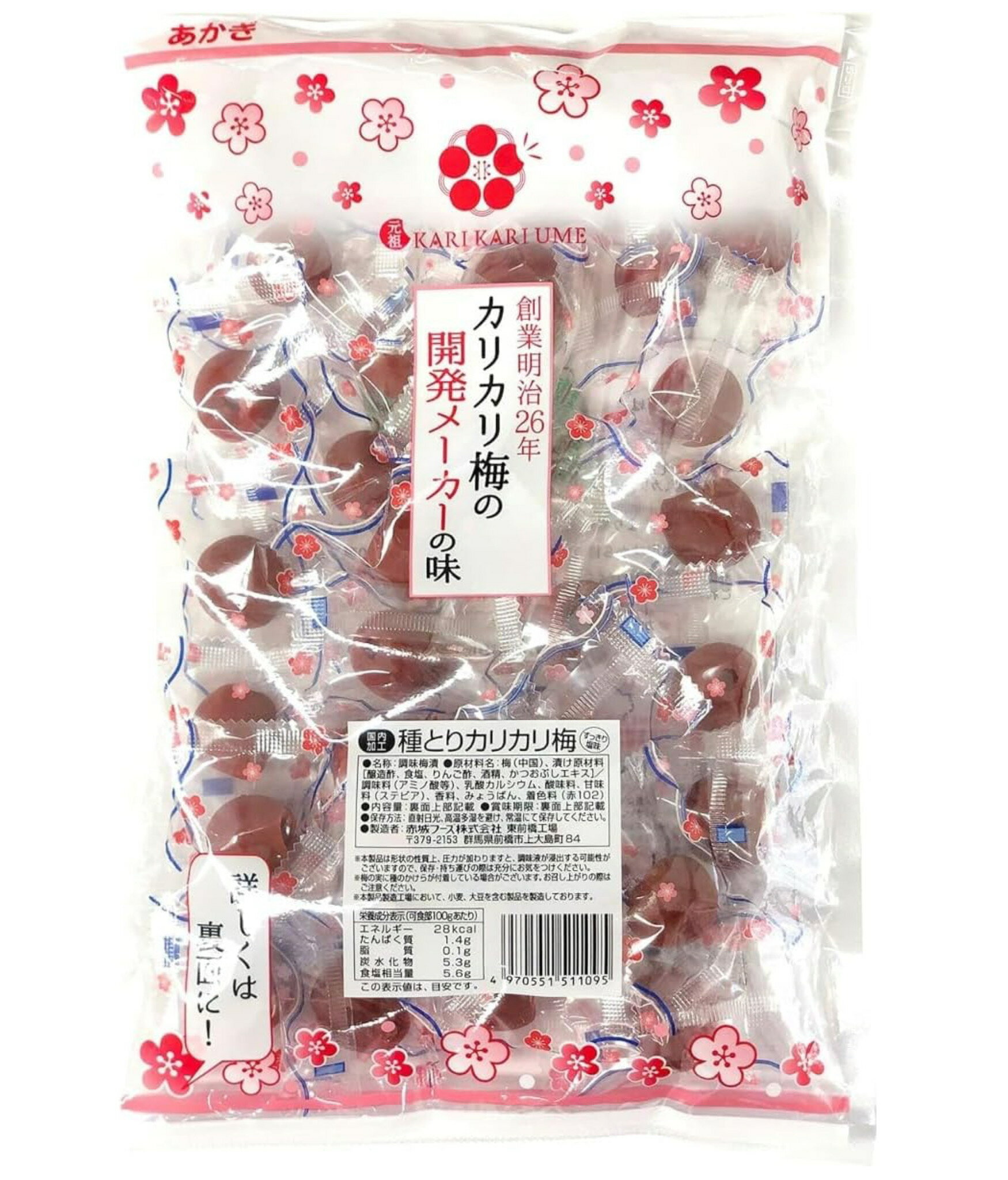 赤城フーズ 種とり カリカリ梅 210g 業務用 熱中症対策 送料無料