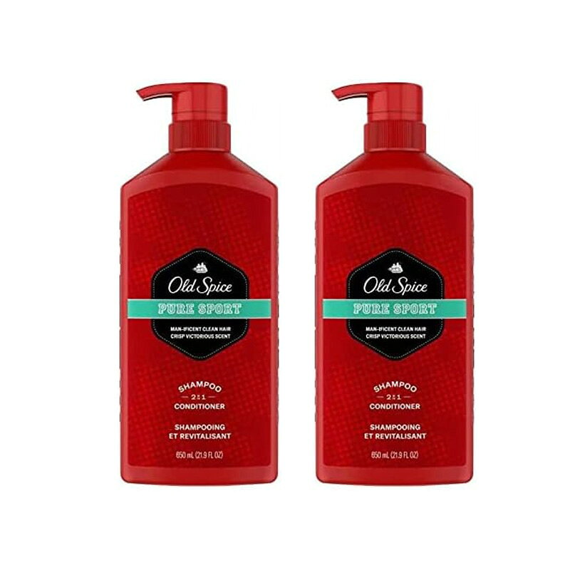 Rakuten - 【正規輸入品】オールドスパイス メンズ 2 in 1 シャンプー＆コンディショナー ピュアスポーツ 22オンス 【お得な2本セット】Old Spice Men's 2 in 1 Shampoo and Conditioner for Men Pure Sport 22 fl oz