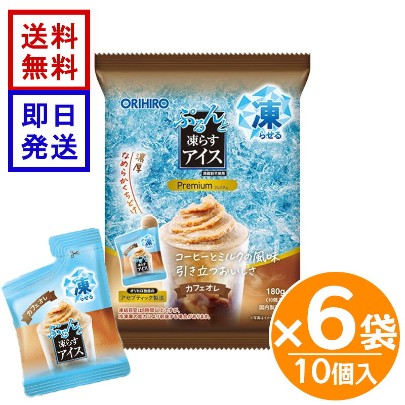 オリヒロ ぷるんと凍らすアイス プレミアム カフェオレ 10個入 ×6袋セット 凍らせて食べる アイス デザート お菓子 おやつ 個包装 パウチ