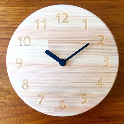 ひのき丸型時計 国産ひのきで作った壁掛け時計 木製 即日発送 送料無料 条件一切なし