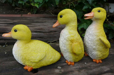 アヒルの置物 あひる3羽セット N12486 鳥 とり トリ オーナメント オブジェ 庭 ガーデン ガーデニング 雑貨 インテリア