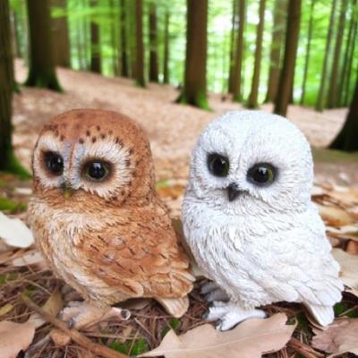 Rakuten - フクロウの置物 ふくろう2色セット 149・150QY 鳥 とり 動物 オーナメント オブジェ ガーデン ガーデニング 置物 縁起物 雑貨 ナチュラル リアル デスプレィ マスコット