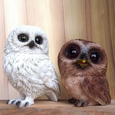 Rakuten - フクロウの置物 ふくろう2色セット 150・151QY 鳥 とり 動物 オーナメント オブジェ ガーデン ガーデニング 置物 縁起物 雑貨 ナチュラル リアル デスプレィ マスコット