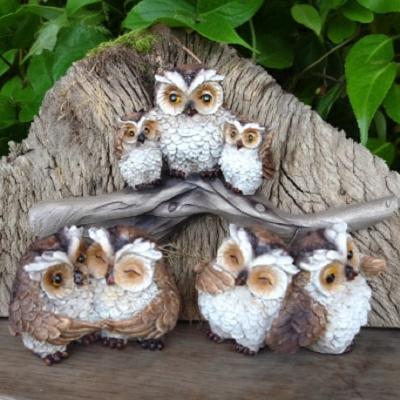 Rakuten - 茶フクロウの置物 なかよしふくろう7羽3品セット 8735MB オウル 鳥 とり 動物 オーナメント オブジェ ガーデン ガーデニング 置物 縁起物 雑貨 ナチュラル リアル デスプレィ マスコット ガーデン雑貨