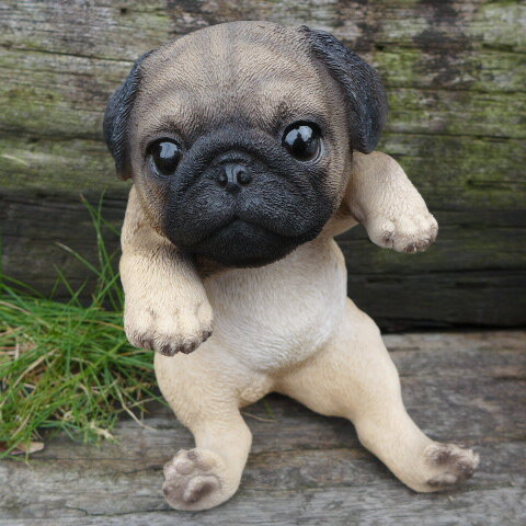 犬の置物 パグ ハンギングドッグ T14209QYL1124 いぬ イヌ 動物 オーナメント ガーデン オブジェ 庭 ガーデニング インテリア 雑貨 マスコット リアル デスプレィ アニマル