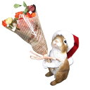 うさぎの置物 クリスマスプレゼントラビットBR 8412-02 花束 CT触媒加工 防汚 抗菌 消臭 クリスマス Xマス 兎 ガーデンオブジェ オーナメント ネコ 雑貨 ガーデン オブジェ ガーデニング インテリア マスコット アニマル リアル ディスプレィ ウサギ