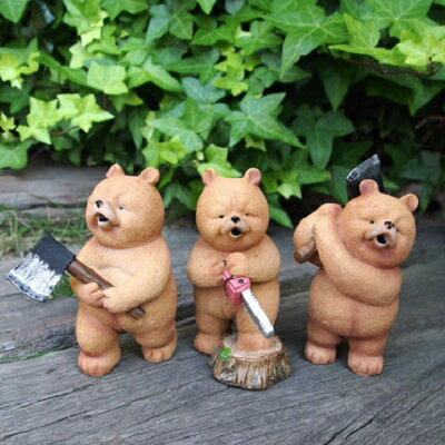 くまの置物 ダッドベアー木こり3品セット 3294・95・96 熊 ベアー クマ オーナメン...