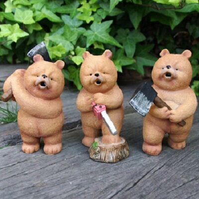 くまの置物 ダッドベアー木こり3品セット 3294・95・96 熊 ベアー クマ オーナメン...