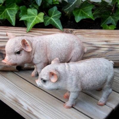 Rakuten - ぶたの置物 親子ぶたの2点セット 725758HT 動物 オーナメント ガーデン オブジェ ガーデニング ストリートカート インテリア 雑貨 ディスプレイ 庭 玄関 ブタ ピッグ アニマルオブジェ