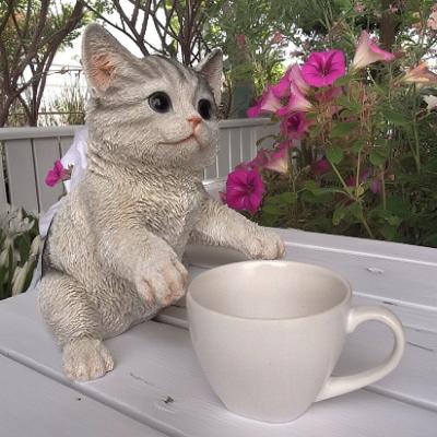 楽天市場】猫の置物 ティーカップの通販
